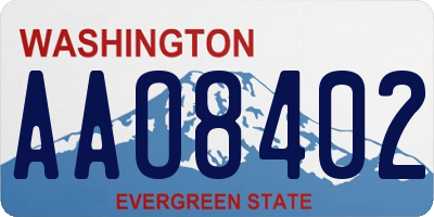 WA license plate AAO8402