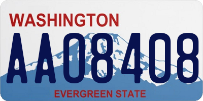 WA license plate AAO8408