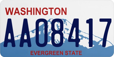 WA license plate AAO8417