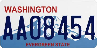 WA license plate AAO8454