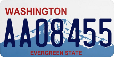 WA license plate AAO8455