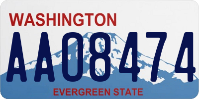 WA license plate AAO8474
