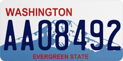 WA license plate AAO8492