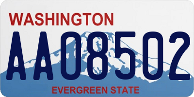 WA license plate AAO8502