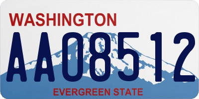 WA license plate AAO8512