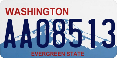 WA license plate AAO8513