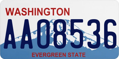 WA license plate AAO8536