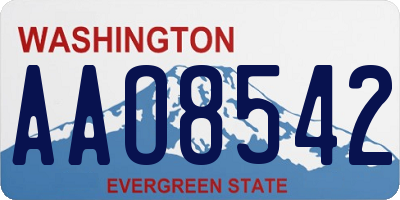 WA license plate AAO8542