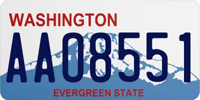 WA license plate AAO8551
