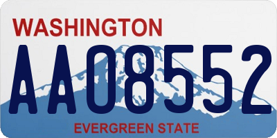 WA license plate AAO8552