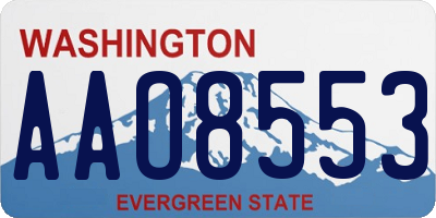 WA license plate AAO8553