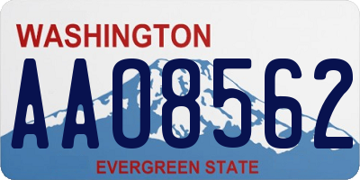 WA license plate AAO8562