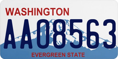 WA license plate AAO8563