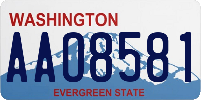 WA license plate AAO8581