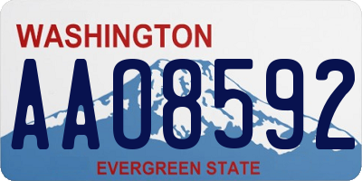 WA license plate AAO8592