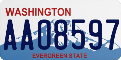 WA license plate AAO8597