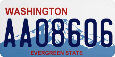 WA license plate AAO8606