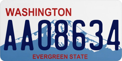 WA license plate AAO8634
