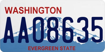 WA license plate AAO8635