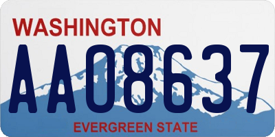 WA license plate AAO8637