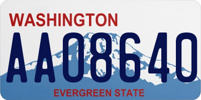 WA license plate AAO8640