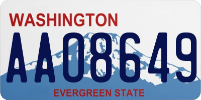 WA license plate AAO8649