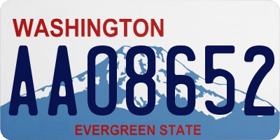WA license plate AAO8652