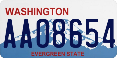 WA license plate AAO8654