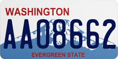 WA license plate AAO8662