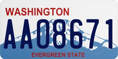 WA license plate AAO8671