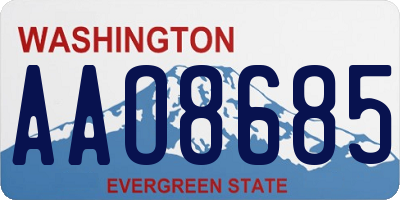 WA license plate AAO8685