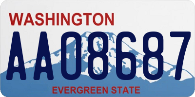 WA license plate AAO8687