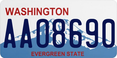 WA license plate AAO8690