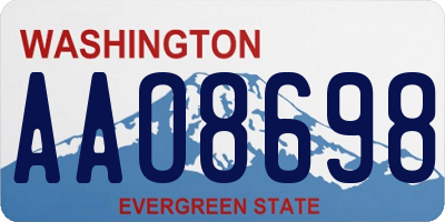 WA license plate AAO8698