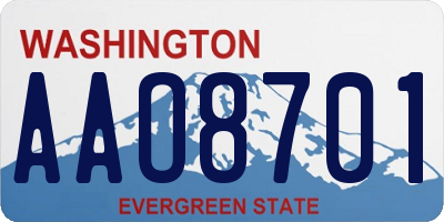 WA license plate AAO8701