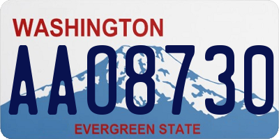 WA license plate AAO8730