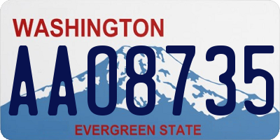 WA license plate AAO8735