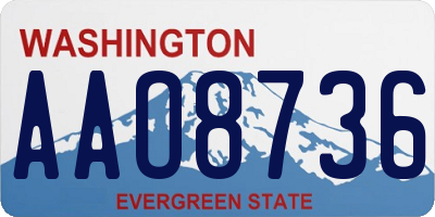 WA license plate AAO8736