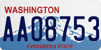 WA license plate AAO8753