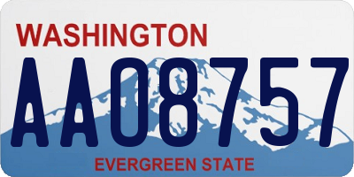 WA license plate AAO8757