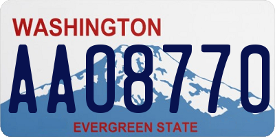 WA license plate AAO8770