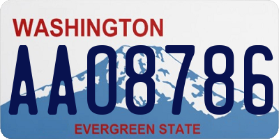 WA license plate AAO8786