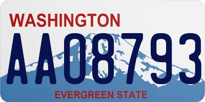 WA license plate AAO8793