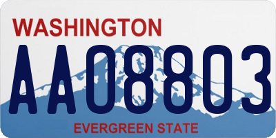 WA license plate AAO8803