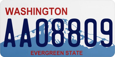 WA license plate AAO8809