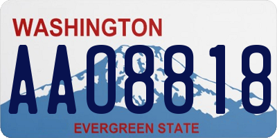 WA license plate AAO8818