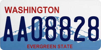 WA license plate AAO8828