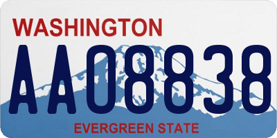 WA license plate AAO8838