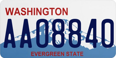 WA license plate AAO8840