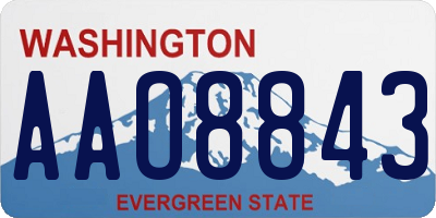 WA license plate AAO8843